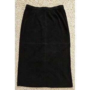 Vintage Westbound Womens Micro Suede Maxi Skirt 18W Black X Stitch Witchy Goth